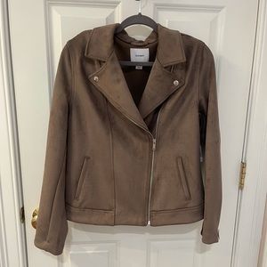 NWT Old Navy brown suede moto style jacket